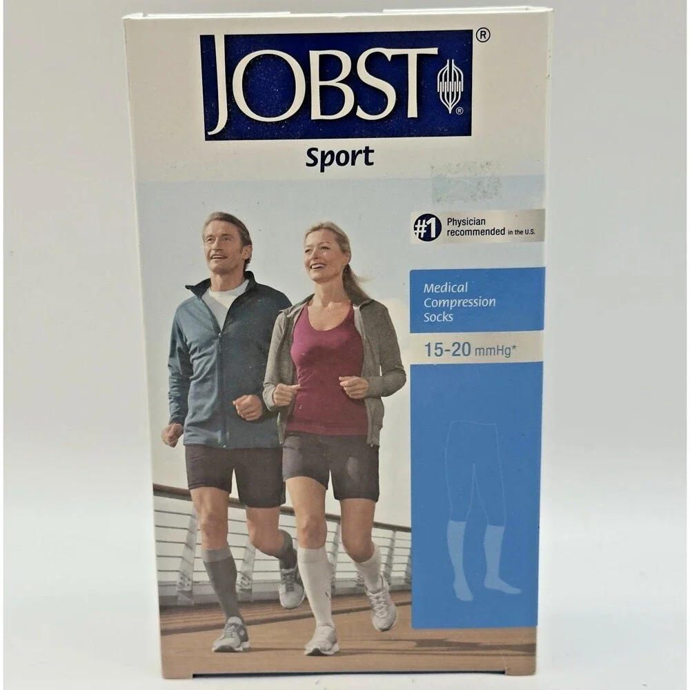 Jobst Medical Activewear S Knee High Compression Socks 15-20 mmHg Sport Grey NEW